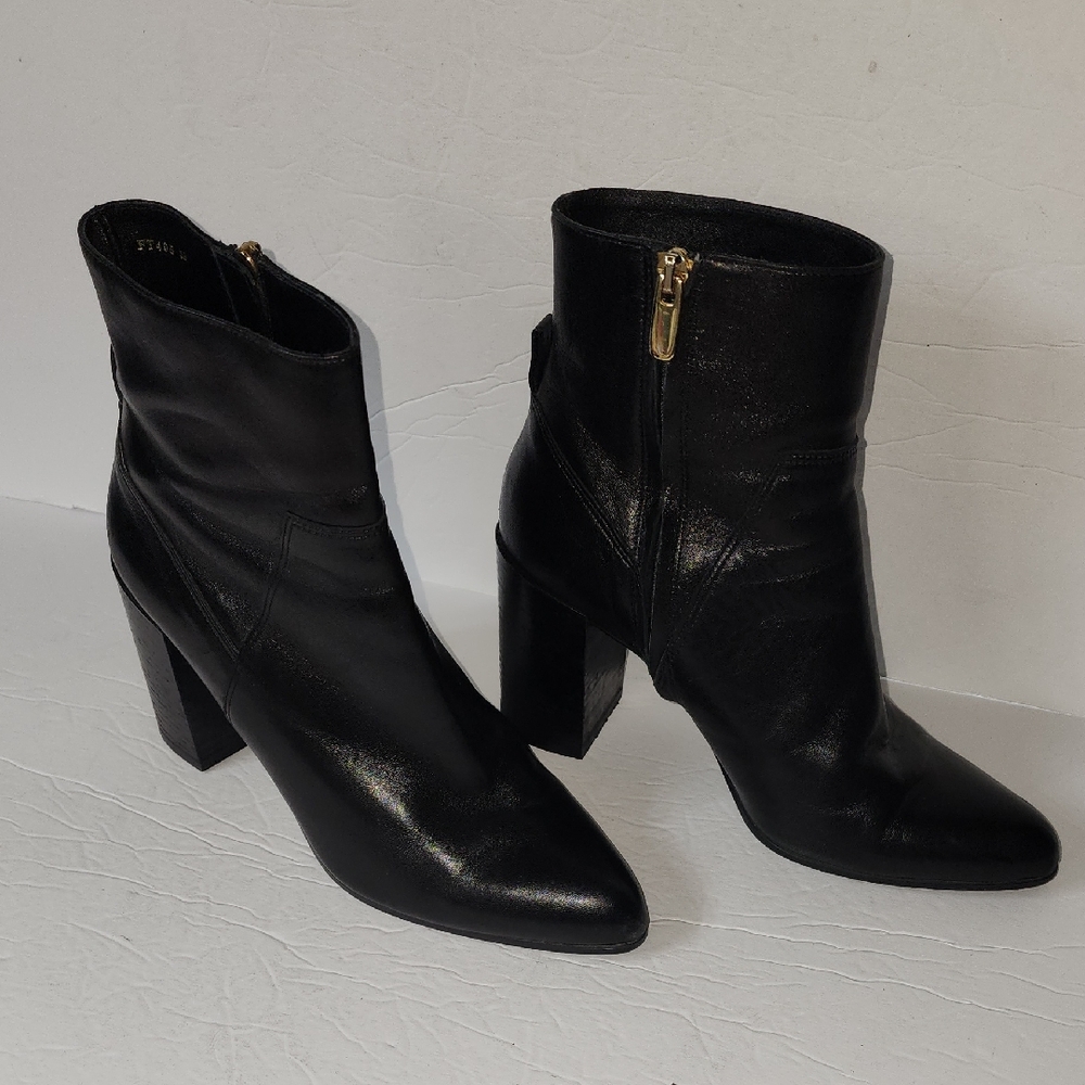 Grigiaancio Italian Black Heeled Ankle Boots